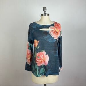 Soft Surroundings Floral Cut Out Blouse